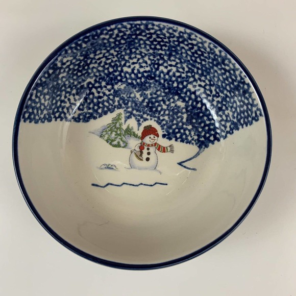 Vintage 1999, Thomson Pottery Snowman Individual Soup/Cereal Bowl christmas - Picture 1 of 2
